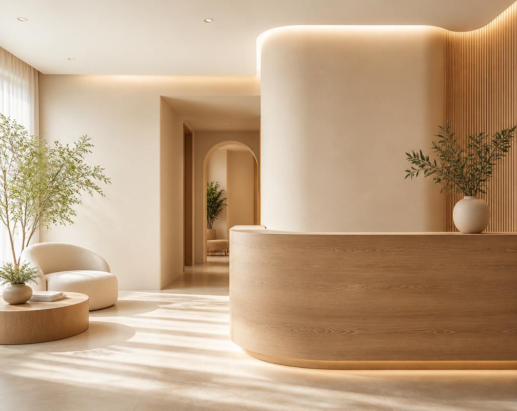 Ambiente sofisticado e clean da clínica Lumina Estética