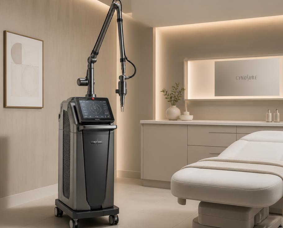 Equipamento moderno de depilação a laser em uso na clínica